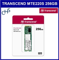 Transcend MTE220S 256GB M.2 2280 PCIe NVMe SSD 3D Nand TLC Gen3x4 M-Key w/ DRAM Cache TS256GMTE220S 5 Yrs Sg Wty.