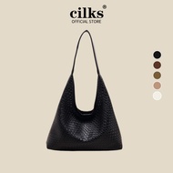 Cilks Woven Popular Commuter Tote Simple Underarm Bag Large Capacity Shoulder Bag T2940