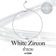 A.CEMI White Zircon Nova Bracelet (WG) สร้อยข้อมือพลอยแท้ เพทายขาว สร้อยข้อมือเงินแท้ ชุบทอง 18K