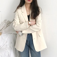New Korean Style Women Casual Loose Blazer Female Long Sleeve British Suit Coat Blazer longgar kasua