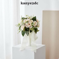 [kanye2dc] Handmade Artificial Flower Wedding Bouquet Full Rose Cluster Garland for Brides Decoratio