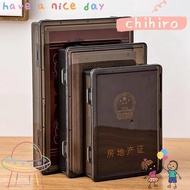 CHIHIRO Certificate Storage Box, Plastic Transparent A4 File Box, Durable Dustproof Multifunctional 