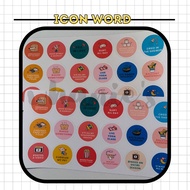 1 Sheet/Set Icon Word Sticker
