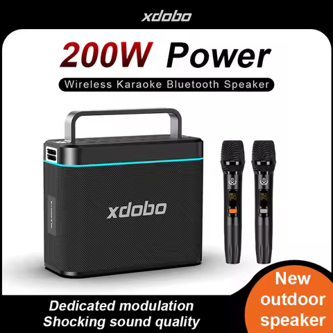 Original XDOBO Truth 200W HighPower Speaker Waterproof With 2 Mic Subwoofer Support TWS Wireless Kar