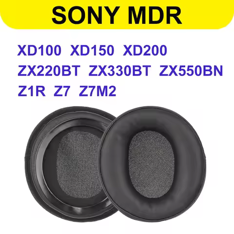 Breathable Round Black Earpads for SONY MDR-XD100 XD150 XD200 Headphones ZX220BT ZX330BT ZX550BN Ear