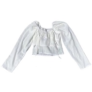 Original New Texture Cotton Short Shirt Fake Two-Piece Slimming Base Layer Top Commute Style Long Sl