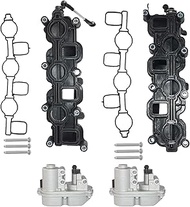 Bisenya 2 x Intake Manifolds + 2x Actuator 4-Pin Compatible with A4 A6 A8 Pha-eton Tou-areg 7L6 3.0 