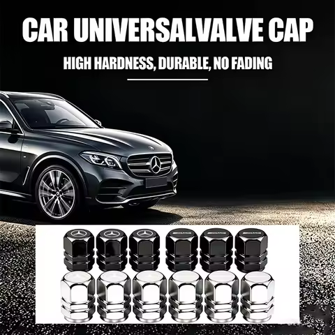 4Pcs Car Wheel Tire Valve Stem Cover Dustproof Cap For Mercedes Benz AMG W203 W205 W206 W211 W220 W2