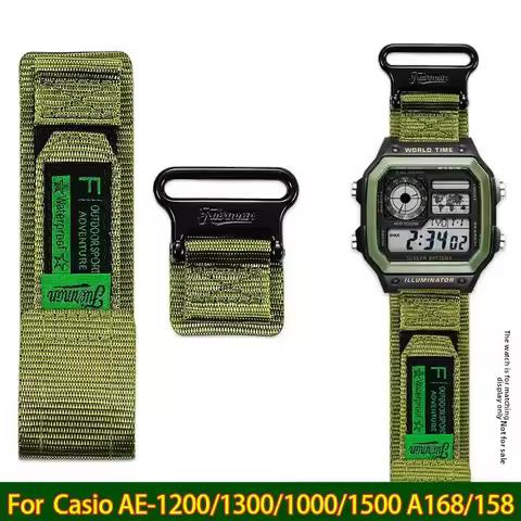 5 colors AE1200 With mat nylon Watchband for Casio A158 A158W/A168/f91w/AE-1200WHD/A159/A169 Watch S