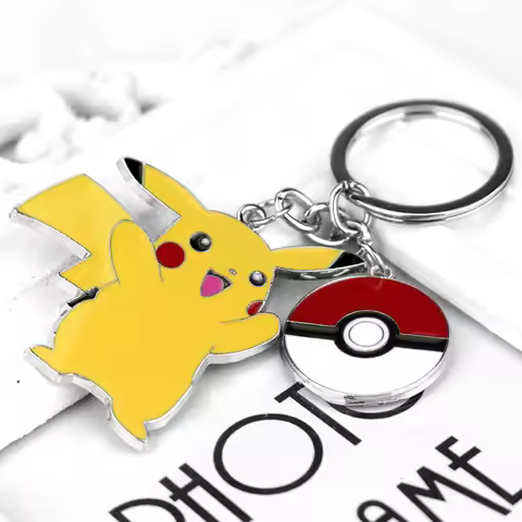 Pokemon GO Pikachu Anime Figures Toys Metal Car Keychain Bag Pendant Ornament Gift Charms Hot Sale