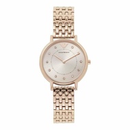 นาฬิกาข้อมือผู้หญิง Emporio Armani Two-Hand Rose Gold Tone Stainless Steel Ladies Watch AR11062