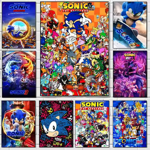 Video Games Cartoon S-Sonics Poster Print A5 A4 A3 A2 Wall Art Decor For Room Office Gift For Fans