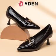 VDEN Patent Pointed Shoes Mid-heels for women 6.5CM/2.5INCH Womens Pointed Toe Patent Leather Commut