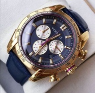 VERSACE V-Ray 凡賽斯 藍色面盤 皮革錶帶 三眼計時 男士手錶 VDB030014