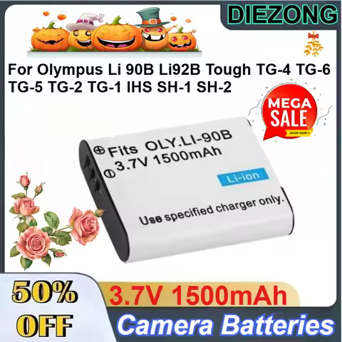 3.7V 1500mAh Li-90B Li-Ion Battery Pack for Olympus Li 90B Li92B Tough TG-4 TG-6 TG-5 TG-2 TG-1 IHS 