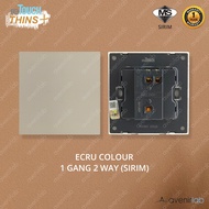 [READY STOCK-hot sale][ECRU] reTouch Thins+ Soft Touch 1/2/3/4 Gang 1/2 Way 13A/15A/20A Switch & Soc