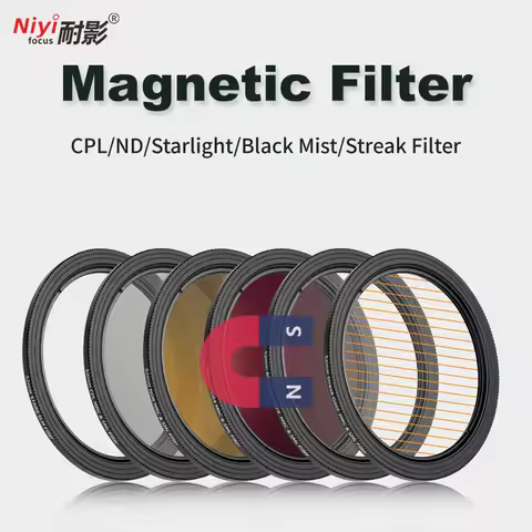 Magnetic Filter Lens Front Filter Quick Release UV ND8 ND64 CPL Starlight Streak Filter 1/4 1/8 Blac
