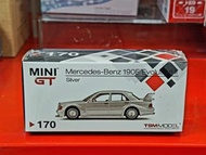 全新 MINI GT 170 1/64 MERCEDES -BENZ 190E EVOLUTION II SILVER 平治 銀色 經典 跑車 合金 模型車