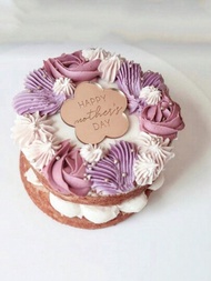 1入組ins風格母親節蛋糕裝飾,圓形亞克力蛋糕標籤,適用於母親節杯子蛋糕