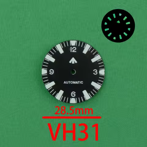 TMI VH31 movement dial VH31A dial VH31B dial VH31 watch dial 28.5mm VH31 dial Super fluorescent watc