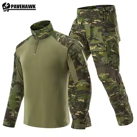 G3 Outdoor Camouflage Training Set Mens Multiple Pockets Tactical Hiking Hunting Suits Wear-resistan