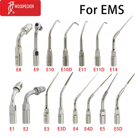 Woodpecker Dental Ultrasonic Scaler Tips, Endodontics Fit, EMS E1 E2 E3 E3D E4 E4D E5 E5D E8 E9 E10D