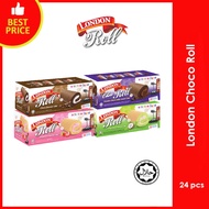 24 pcs x 16gm - London Choco Roll Top Baker London Roll Cake Chocolate/Vanilla