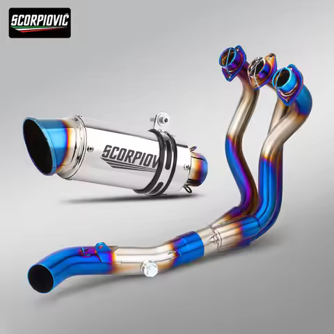 For MT-09 FZ-09 FJ09 MT09 FZ09 TRACER 900 2014-2020 51mm Motorcycle Exhaust System Slip On Front Lin