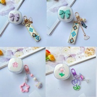 ins for Baseus Bowie E16 /E19 / E18 / E20 Case Fashion Canvas Flower Pendant Case for Baseus E20 Sil