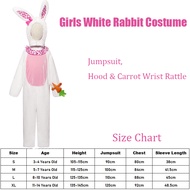 2025 New Arrival Cute Bunny Child Book Week Halloween Dress Up Jumpsuit With Hood Suit Fuzzy White R