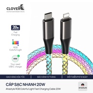 AhaStyle RGB Transparent Charging Cable for iPhone 8 Pin PD Port 27W
