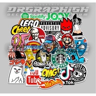 STICKER PACK LOGO BRAND Aesthetic Colored Logo Sticker Tumbler Laptop Helmet hp