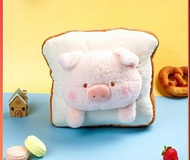 Lulu豬 罐頭豬 兩用 方包枕 靠枕 欖枕 cushion 毛毯 午睡被 生日 聖誕 禮物 節日 情侶 送禮 禮物