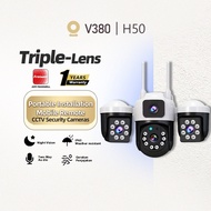 3-Lens PTZ WiFi CCTV Camera Night Vision Home Outdoor Surveillance V380 Pro CCTV Camera