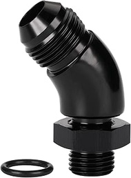 Podavelle 8AN Male Flare to 6AN -6 ORB O-ring Boss 45 Degree Full Flow Fitting Adapter Aluminum Blac