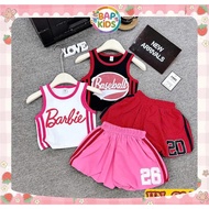 H64 Set Sleeveless Barbie sports with shorts for girls