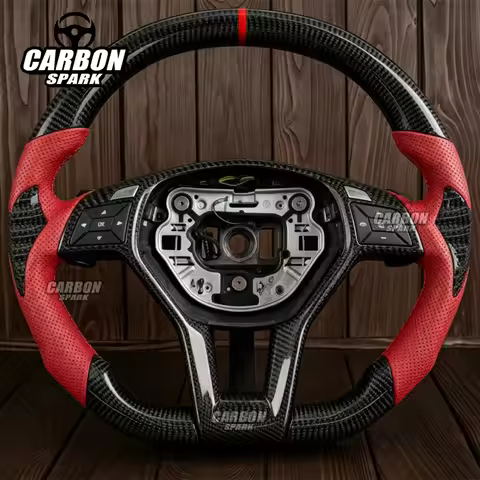 Carbon Fiber Red leather Sports Steering Wheel For W176 W246 A B C GLA CLA CLS M Class W204 C117 C21