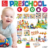 Preschool Kids Early Learning Toy - Wooden Shape Size Color Pattern Sorting Puzzle - Baby Toddler Gi