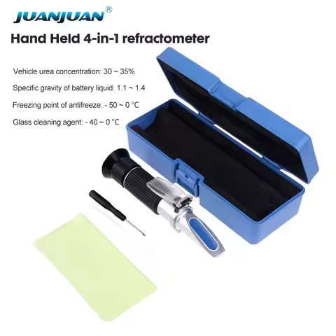 4 in 1 Refractometer Antifreeze Coolant Tester ATC Adblue Engine Fluid Propylene Ethylene Glycol Det