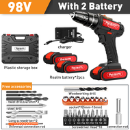 Cordless Electric Drilll Hammer DrillPercussion Cordless dril Drill Driver Double-Speed Drill Set Co