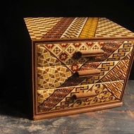 【老時光 OLD-TIME】早期二手日本製箱根寄木細工收納櫃珠寶盒
