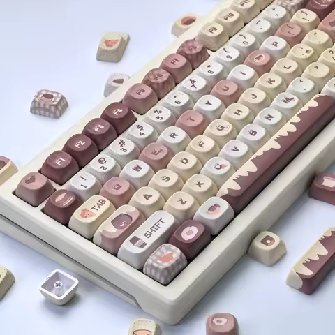 Yellow Moa Keycap Butter Bear Cute Round Personalized Alice Layout Aula F75 Keyboard Keycap Set