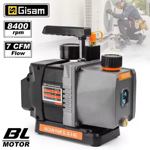 Gisam 8400RPM 7CFM Brushless Refrigerant Vacuum Pump 1/2HP Air Conditioning Cooling Pump Repair Tool