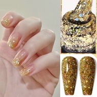 1Pc Glitter Gel Nail Polish, Holographic Glitter Diamond Collection Glitter Nail Gel Set, Pink Golde