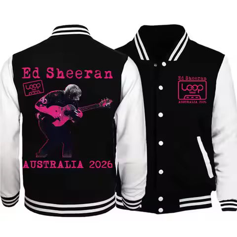 Ed Sheeran Loop Tour Graphic Baseball Uniform Jacket Women Ed Sheeran Loop Tour Australian Loop Tour