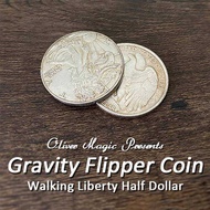 C Gravity Flipper Coin Walking Liberty Half By O Magic Tric Close Up Illusion S Prop Gim