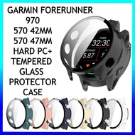 Garmin Forerunner 970/570 42mm/570 47mm Hard PC With Tempered Glass Full Coverage Protector Case