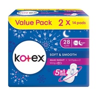 Kotex Maxi Night Wing 28cm (2x14s) Disposable Sanitary Pad Tuala Wanita Pakai Buang