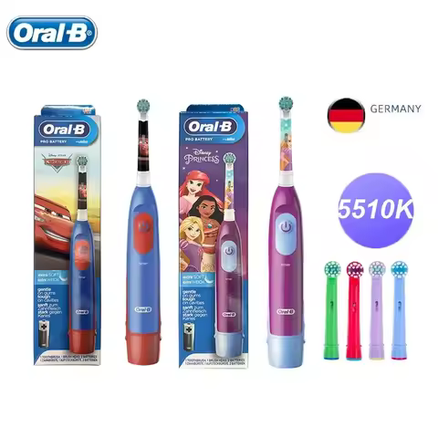 Oral B Electric Toothbrush Children Rotary Clean Soft Bristle 2 Min Timer Waterproof Teeth Brush wit