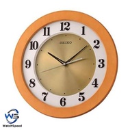 Seiko QXA743BN Quiet Sweep Gold Dial Wooden Wall Clock QXA743B